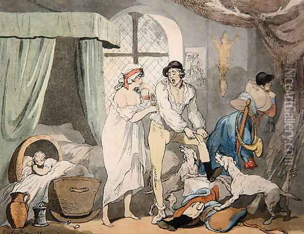 Four oClock in the Country, pub. 1788 Oil Painting - Thomas Rowlandson