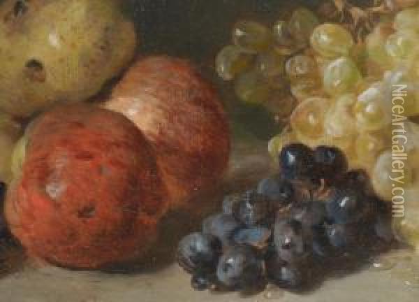 Fruchte Des Herbstes - Apfel Und Trauben Oil Painting - Philippe Rousseau
