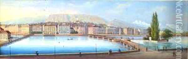 Lake Geneva view of the lake Oil Painting - Jean Dubois