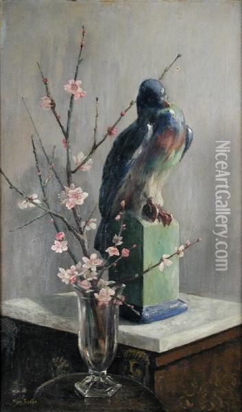 Gilbertbayes's Pigeon With Almond Blossom Oil Painting - Mary Georgina Barton