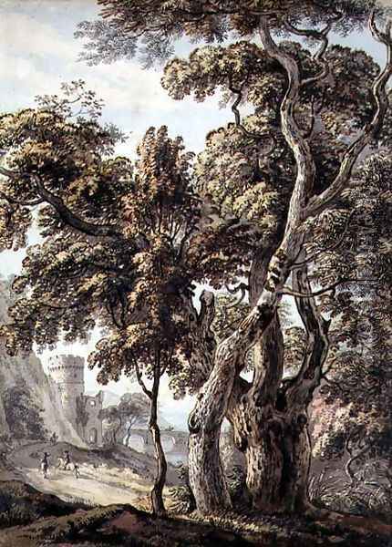 Study of Trees Oil Painting - Thomas Sandby