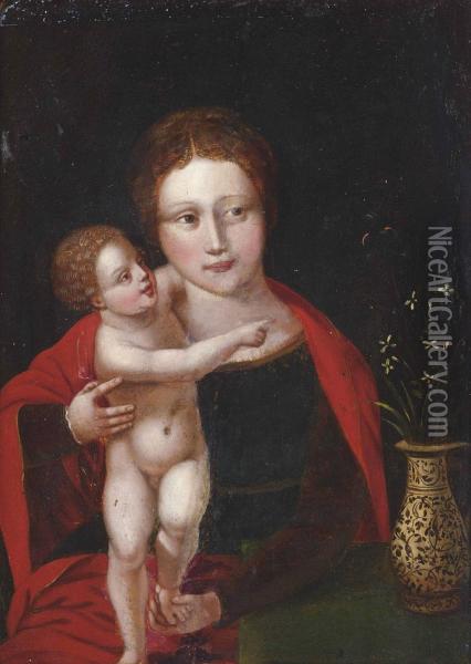The Virgin And Child Oil Painting - Ambrosius Benson