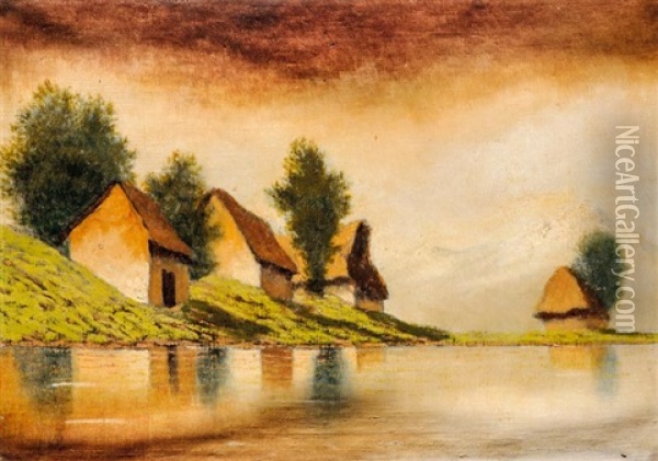 Tatrai Taj Hazakkal Oil Painting - Jeno Szepesi-Kuszka
