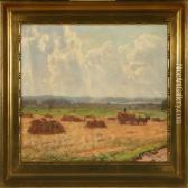 The Harvest Oil Painting - Godfred B.W. Christensen