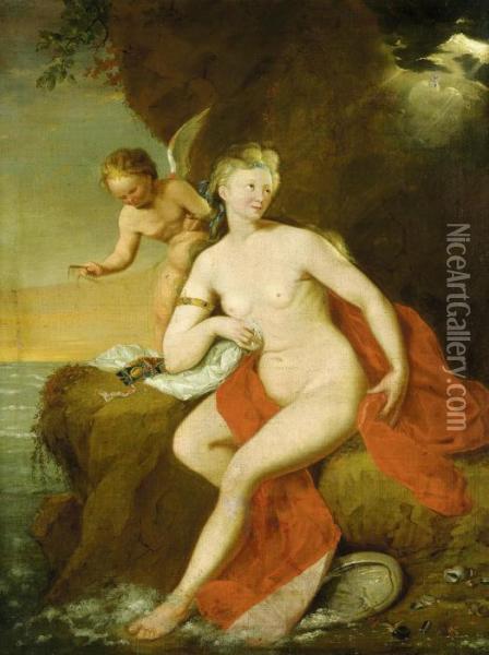 Venus Bei Der Toilette Oil Painting - Godfried Schalcken