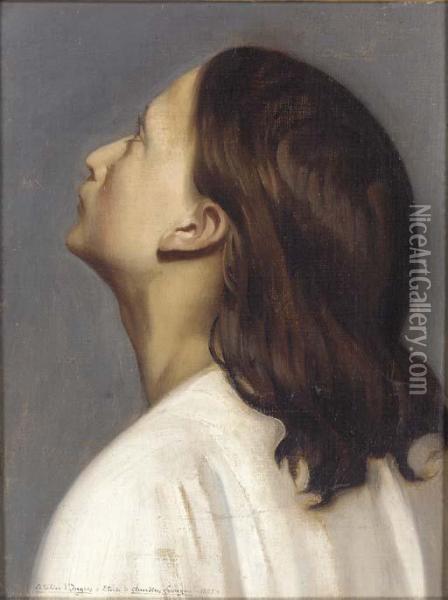 Study Of A Youth Oil Painting - Claudius Lavergne