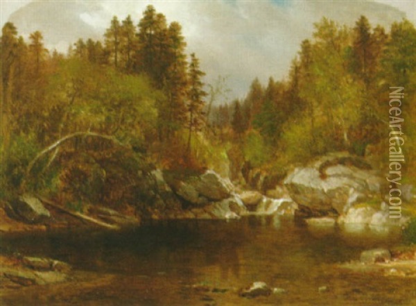 Calm Pond In Autumn Oil Painting - Samuel Lancaster Gerry
