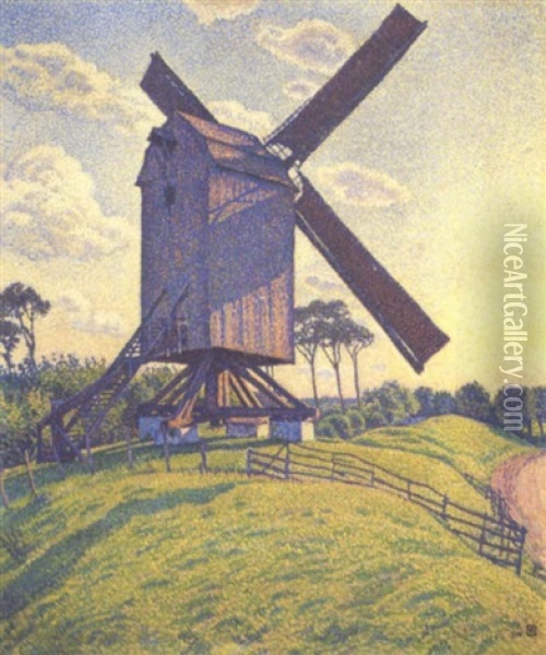Moulin En Flandre Oil Painting - Theo van Rysselberghe
