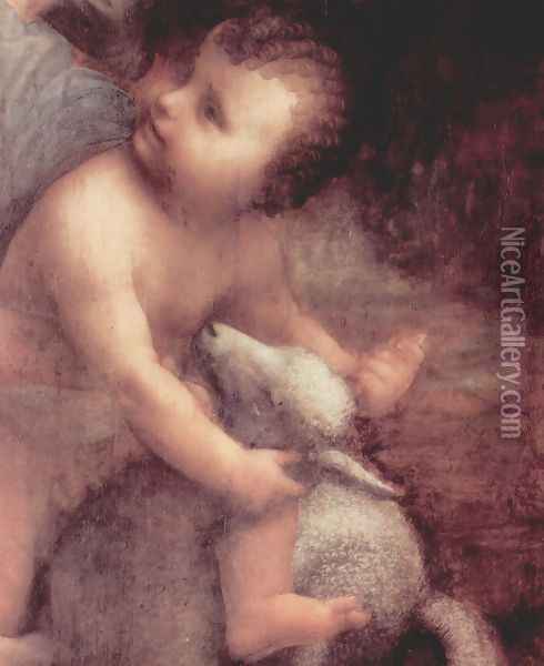 The Virgin and Child with St Anne (detail) 2 Oil Painting - Leonardo Da Vinci