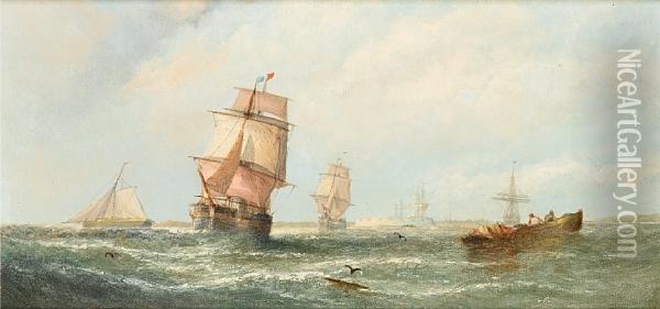 Off Sheerness Oil Painting - William Calcott Knell