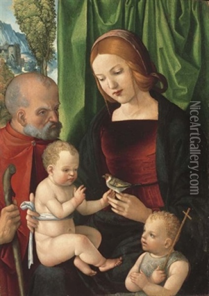 The Holy Family With The Infant Saint John The Baptist Oil Painting - Pier Maria Pennacchi