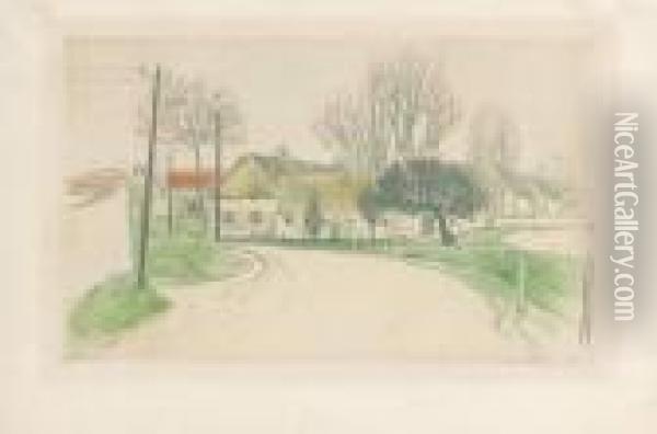 La Maison A L'entree Du Village. 1902 Oil Painting - Theophile Alexandre Steinlen