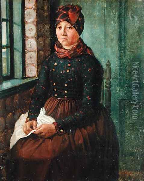 Girl from Fano, 1834 Oil Painting - Erwin Speckter