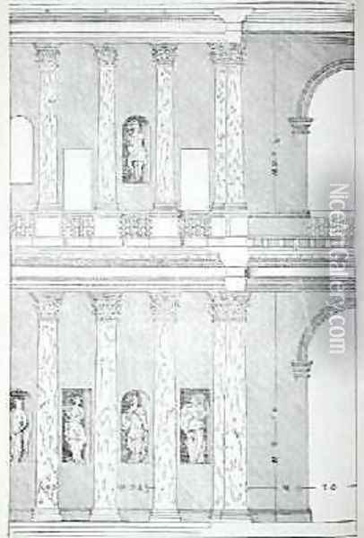 Roman Piazza, illustration from a facsimile copy of I Quattro Libri dell'Architettura written by Palladio, originally published 1570 Oil Painting - Andrea Palladio