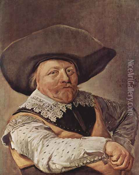 Portrait of a seated officer Oil Painting - Frans Hals