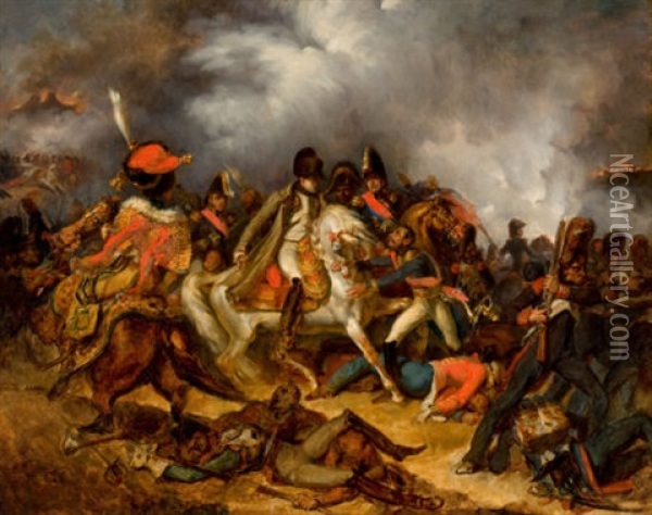 Napoleon A La Bataille D'eylau Oil Painting - Auguste Raffet
