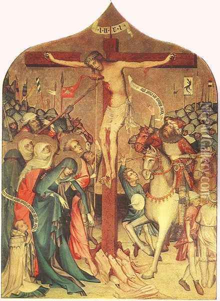 Crucifixion 1427 Oil Painting - Tamas Kolozsvari