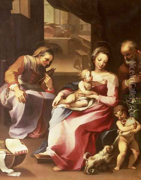 Holy Family Oil Painting - Ventura Salimbeni
