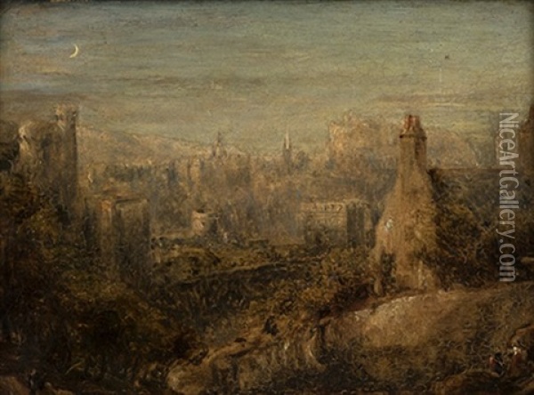 Edinburgh From Calton Hill Oil Painting - David Octavius Hill