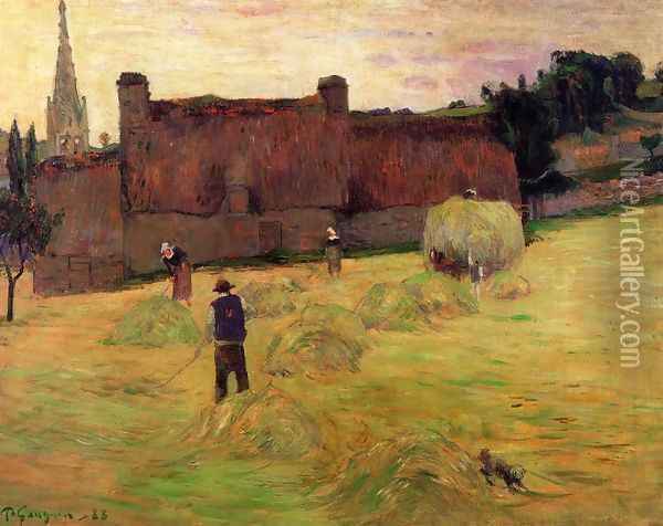 Haymaking Oil Painting - Paul Gauguin