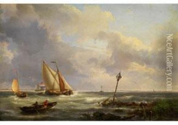Einschiffung Nahe Dem Ufer Oil Painting - Hermanus Koekkoek