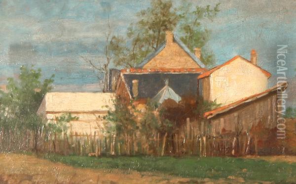 The Farmyard Oil Painting - Ludwig L. Poplavski