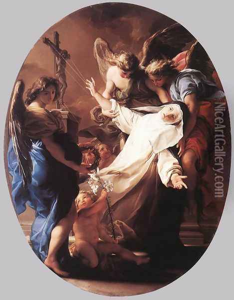 The Ecstasy Of St Catherine Of Siena 1743 Oil Painting - Pompeo Gerolamo Batoni