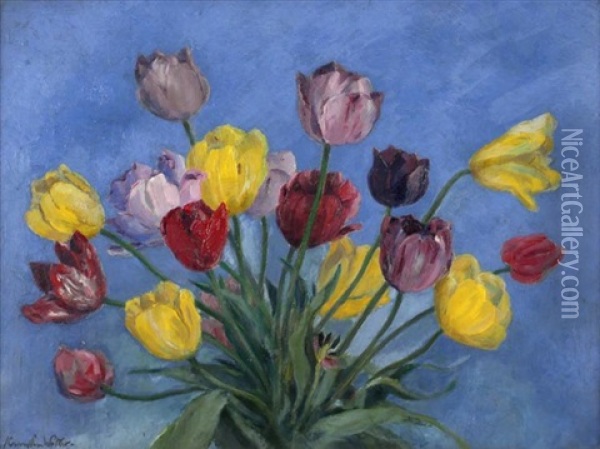Flower Study Oil Painting - John Crampton Walker