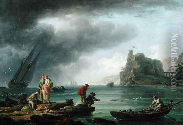 Coast Scene, 1763 Oil Painting - Claude-joseph Vernet