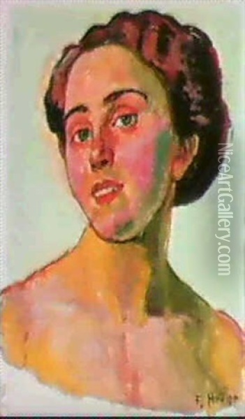 Weibliches Bildnis (gertrud Muller?) Oil Painting - Ferdinand Hodler