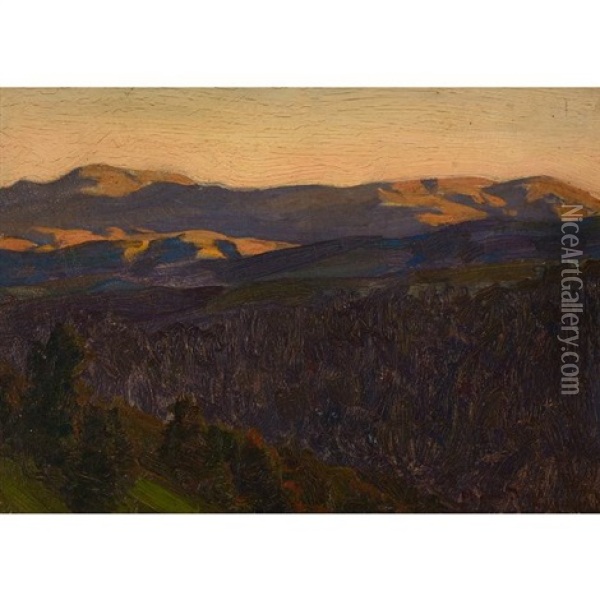 November Evening Oil Painting - Maynard Dixon