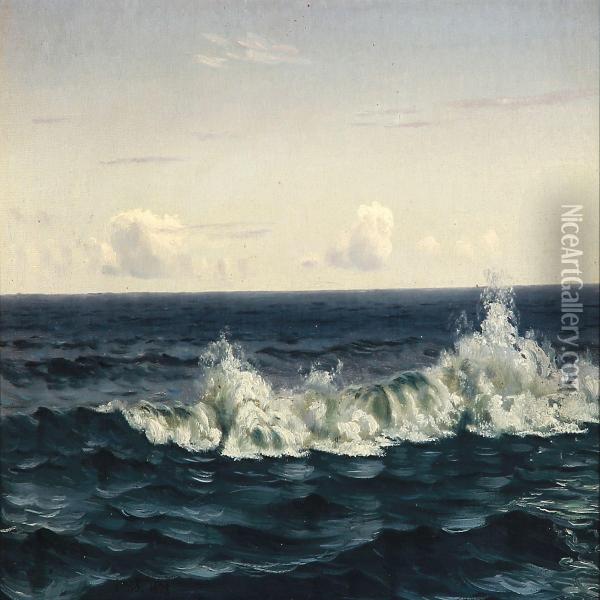 Breakers Oil Painting - Johannes Herman Brandt