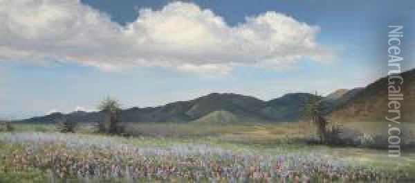 Lupine And Owl Clover Oil Painting - Robert Wood