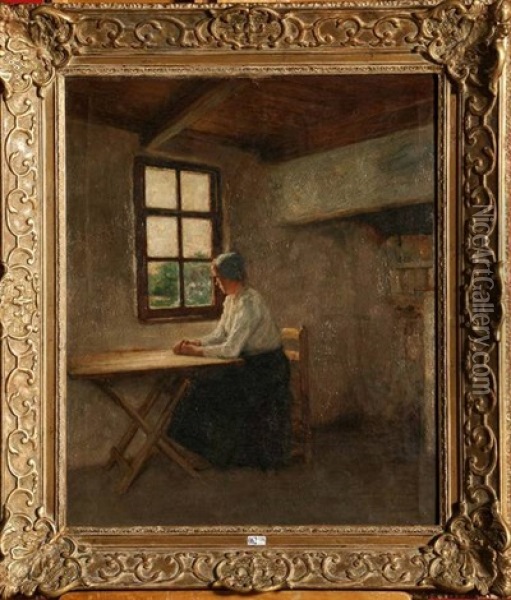 L'attente Oil Painting - Pieter J. Verhaert