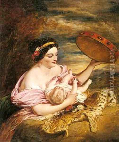 Mothers Darling Oil Painting - Gaspard Dughet