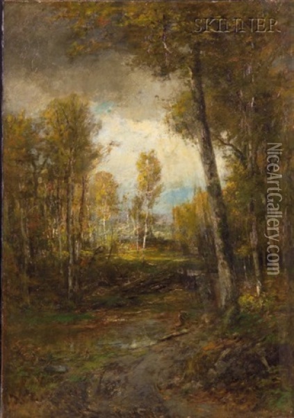 Late Afternoon In An Autumn Wood Oil Painting - Roswell Morse Shurtleff