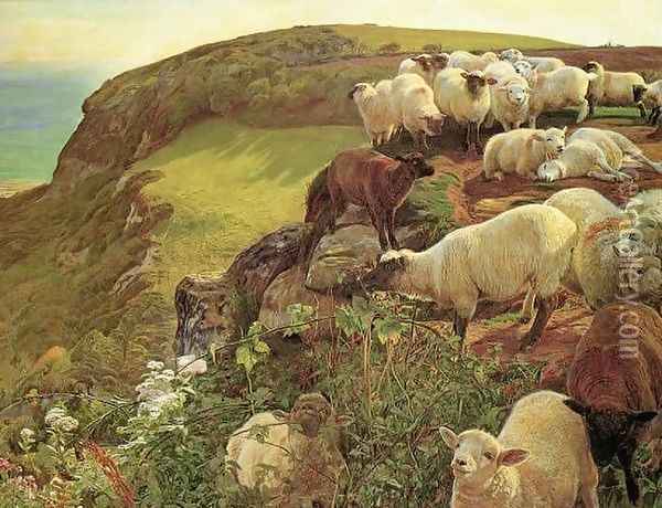 On English Coasts 1852 Oil Painting - William Holman Hunt