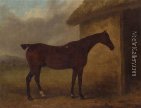 A Hunter By A Stable Oil Painting - James Barenger the Younger