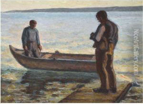 Two Fishermen Oil Painting - Emmanuel Zairis