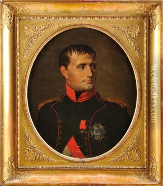 Portrait En Buste De Napoleon 1er En Uniforme Des Chasseurs A Cheval De La Garde Imperiale Oil Painting - Martin Droelling