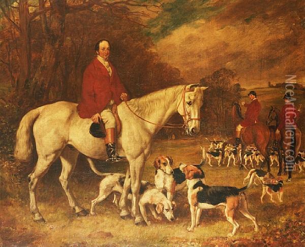 John Henry, Earl Of Clonmell With Hishounds Oil Painting - Thomas Frank Heaphy