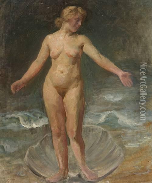 Venus' Fodsel Oil Painting - Laurits Regner Tuxen