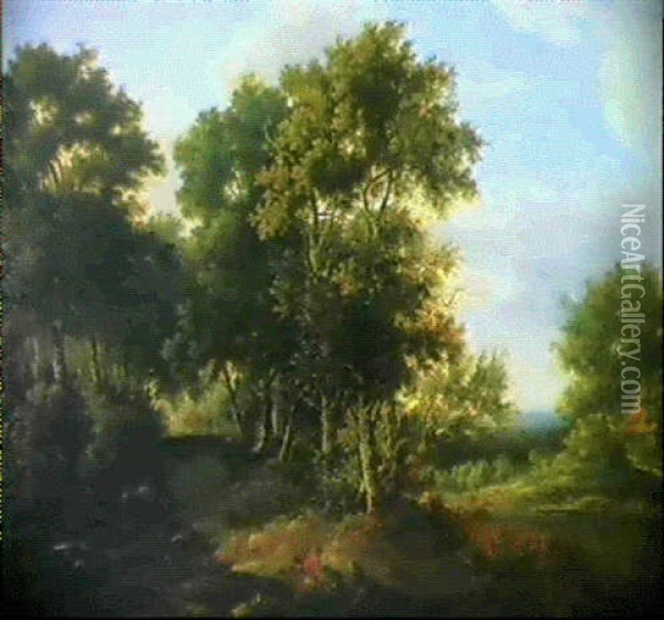 Bewaldete Flusslandschaft Mit Rastenden Oil Painting - Alexander Nasmyth