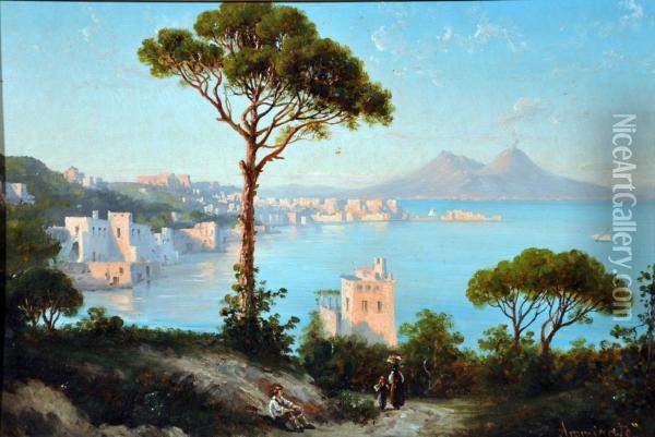 Napoli Da Posillipo Oil Painting - Domenico Ammirato