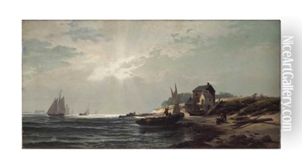 Morning On Staten Island Shore Oil Painting - Edward Moran
