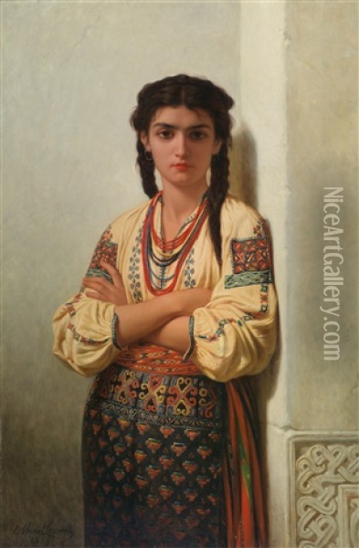 Orientalische Schonheit Oil Painting - Emile Charles Hippolyte Lecomte-Vernet