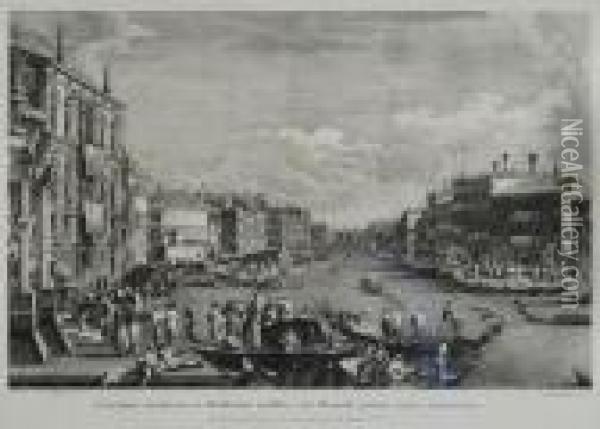Gara Nautica Da Palazzo Balbi Al Ponte Di Rialto Oil Painting - (Giovanni Antonio Canal) Canaletto