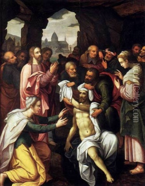 La Resurrection De Lazare Oil Painting - Ambrosius Francken the Elder