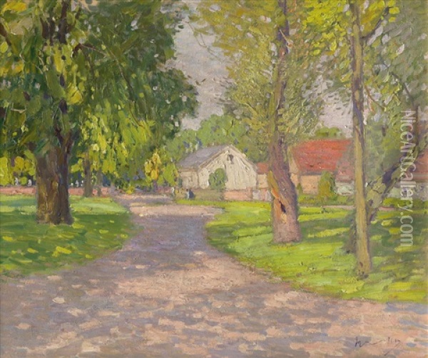 Kleine Gutshofe In Bornstedt Bei Potsdam Oil Painting - Max Uth