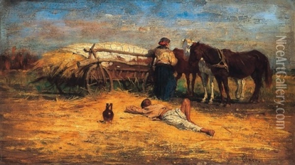 Deli Piheno Oil Painting - Lajos Deak Ebner